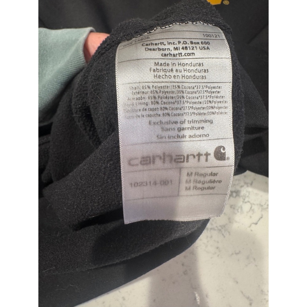 Carhartt Force Hoodie Mens Medium Black Camo Lined Relaxed Fit Sweatshirt 102314 - Picture 6 of 9